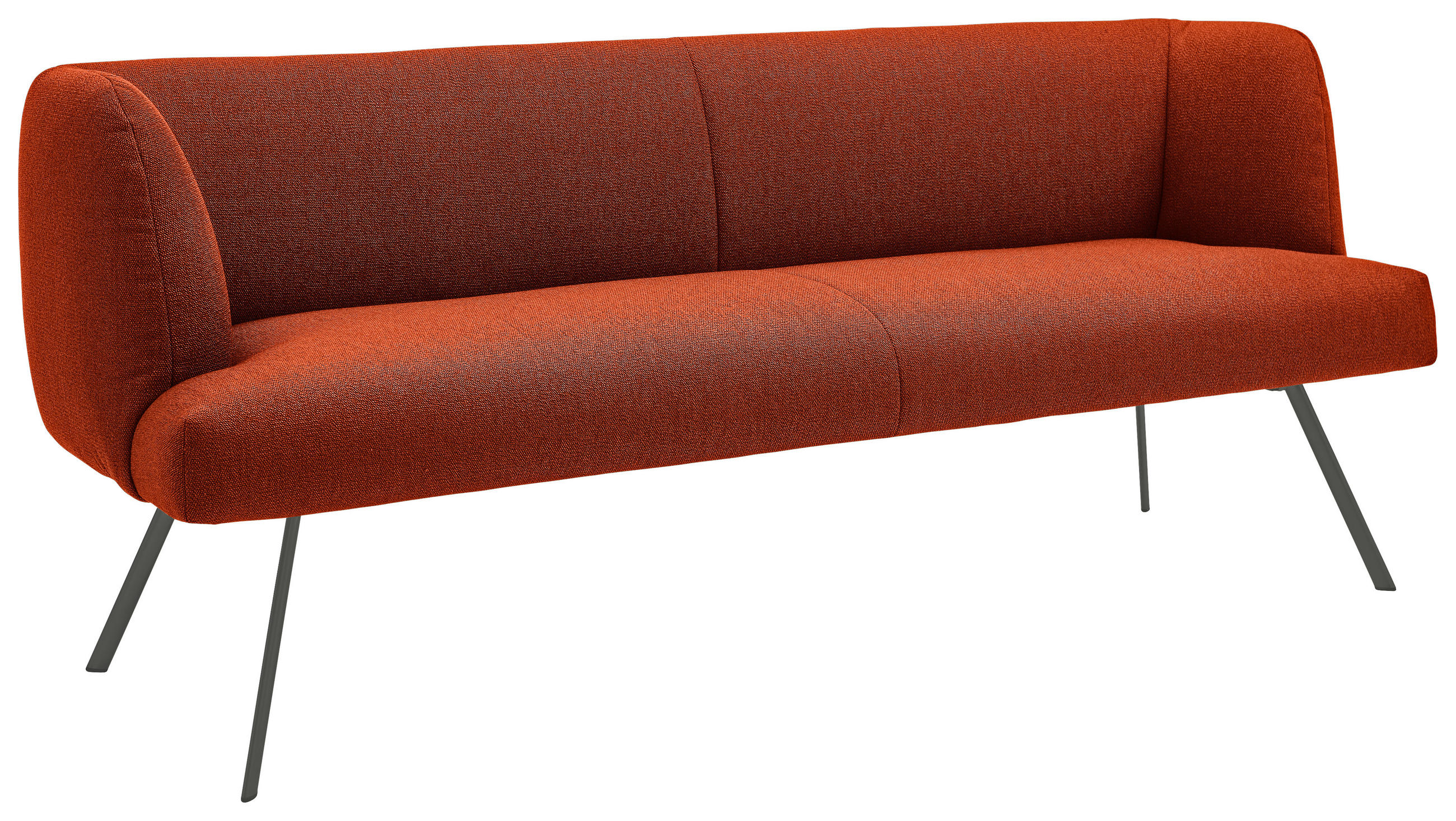 SITZBANK 210/87/64 cm  in Anthrazit, Rostfarben  - Rostfarben/Anthrazit, Design, Textil/Metall (210/87/64cm) - Venjakob