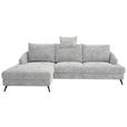 ECKSOFA in Webstoff Hellgrau  - Hellgrau/Schwarz, KONVENTIONELL, Textil/Metall (183/293cm) - Carryhome