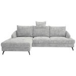 ECKSOFA in Webstoff Hellgrau  - Hellgrau/Schwarz, KONVENTIONELL, Textil/Metall (183/293cm) - Carryhome