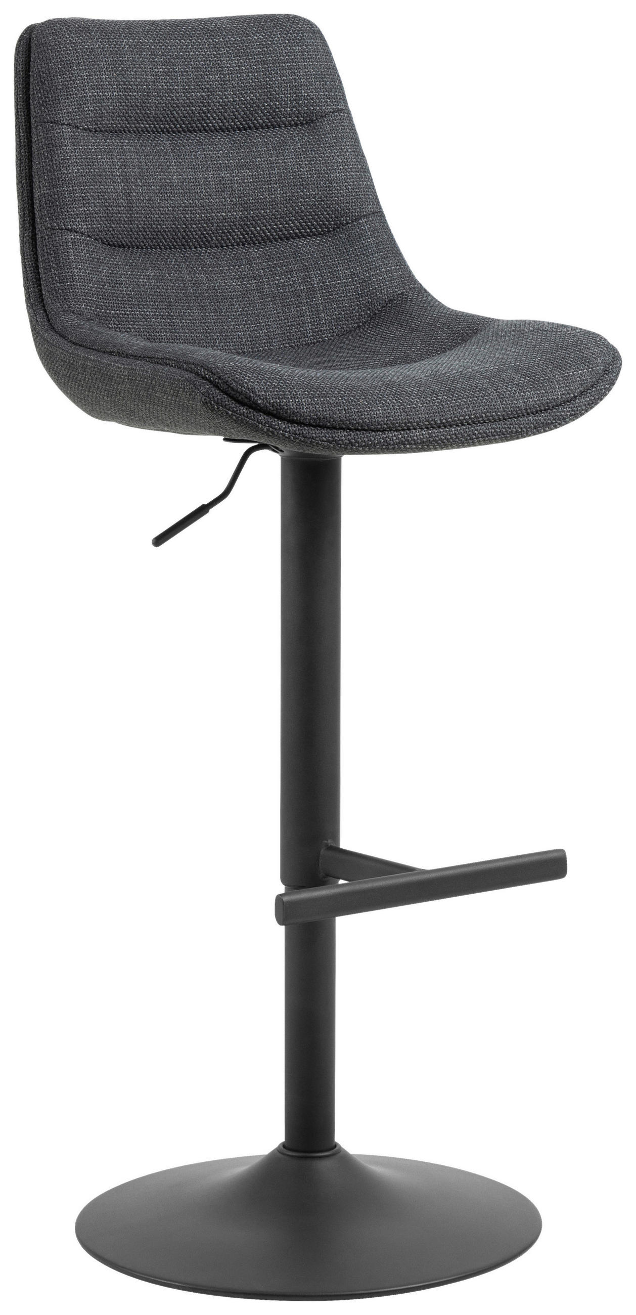 BARHOCKER Struktur Dunkelgrau  - Dunkelgrau/Schwarz, Design, Textil/Metall (47/95/52,5cm) - MID.YOU