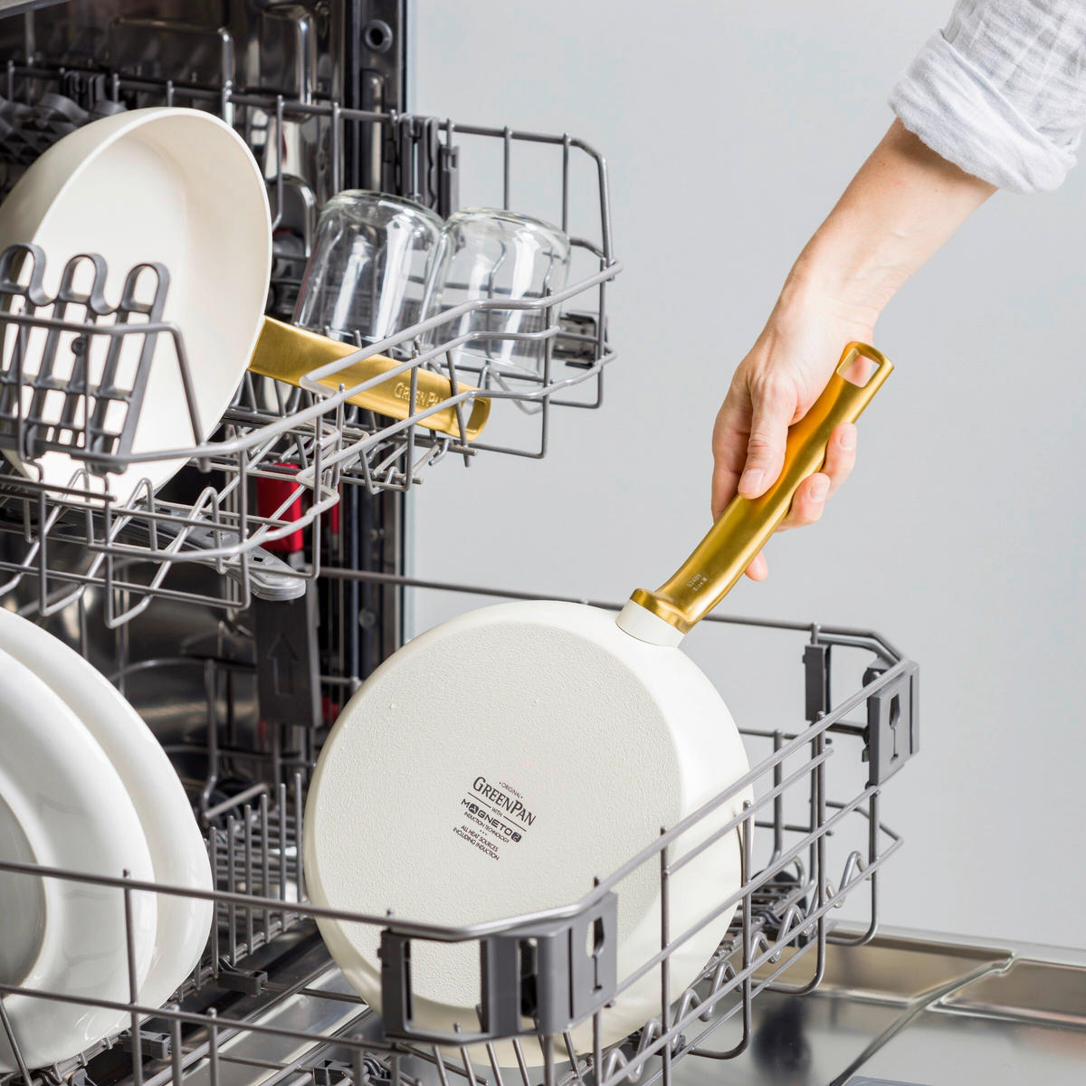 WOK Evolution Keramikbeschichtung 28 cm  - Goldfarben/Creme, Basics, Metall (28cm) - GreenPan