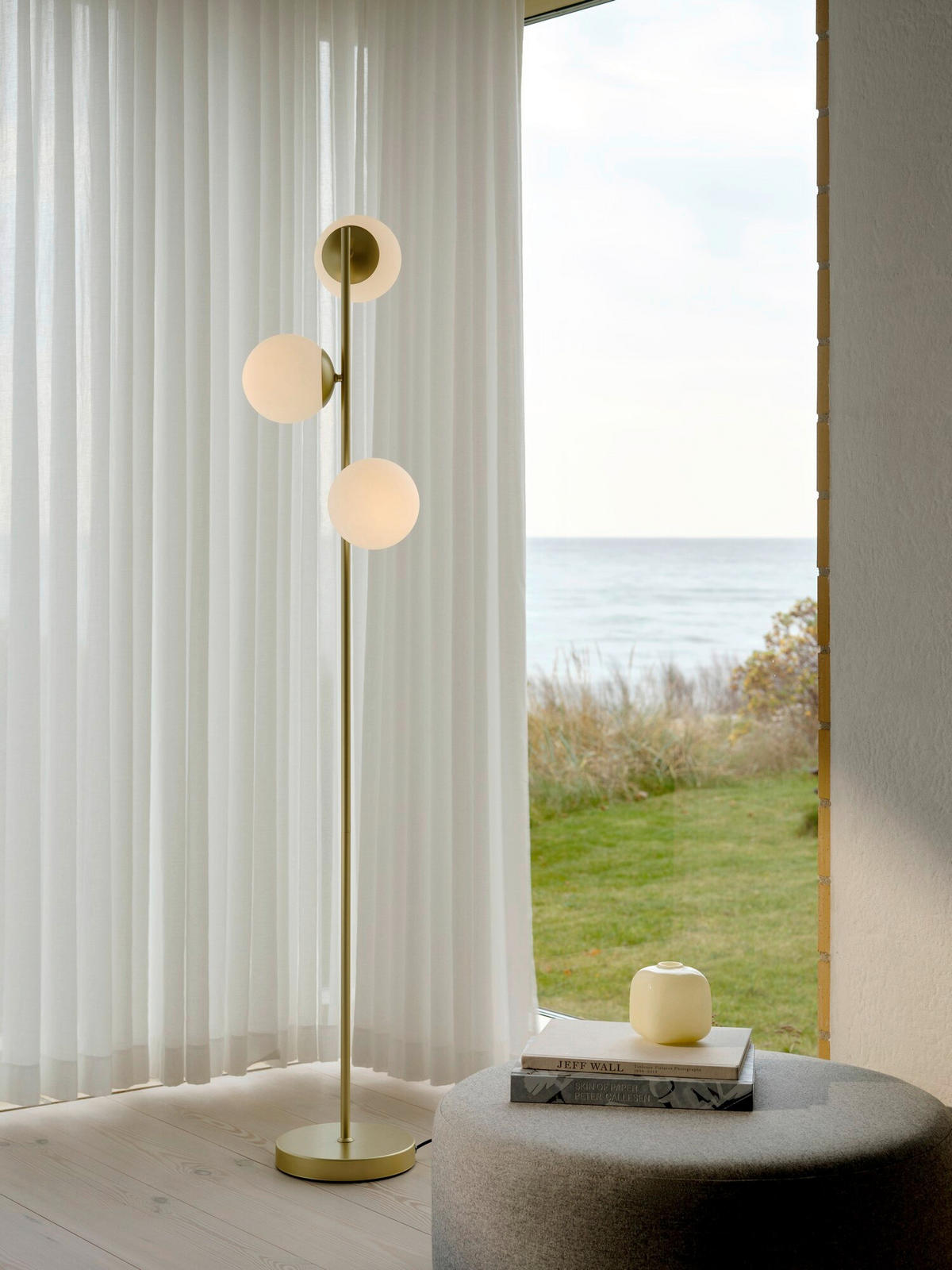 STEHLEUCHTE Lilly 158/32/32 cm  - Messingfarben, Design, Metall (158/32/32cm) - Nordlux