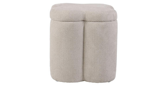 HOCKER in Textil Creme - Creme, Design, Textil (43/46/43cm) - Xora
