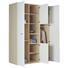 DREHTÜRENSCHRANK 4 -türig Eschefarben, Weiß - Eschefarben/Silberfarben, Design, Holz/Kunststoff (140/210/61cm) - CARRYHOME
