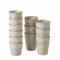 TASSENSET GRESPRESSO 12-teilig  - Weiß Hochglanz/Hellgrau, Basics, Keramik - Costa Nova