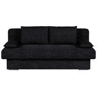 SCHLAFSOFA  mit Liegefunktion, Rücken echt Webstoff Schwarz  - Chromfarben/Schwarz, Design, Kunststoff/Textil (193/85/86cm) - P & B