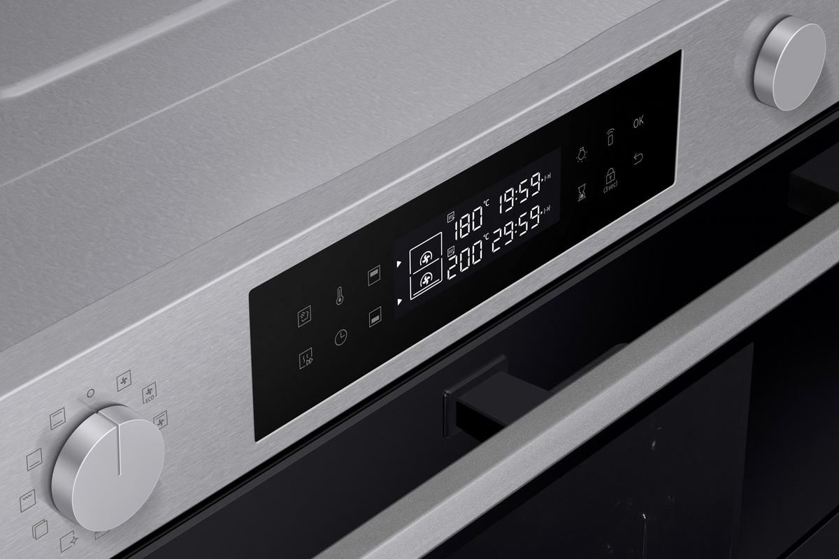 BACKOFEN NV7B4545VAS/U3  - Silberfarben, Design, Glas/Keramik (59,5/59,6/57,1cm) - Samsung