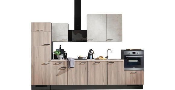 KÜCHENLEERBLOCK 340 cm   in Graphitfarben, Hellgrau, Tannenholzfarben  - Tannenholzfarben/Hellgrau, Design, Holzwerkstoff/Metall (340cm) - Xora