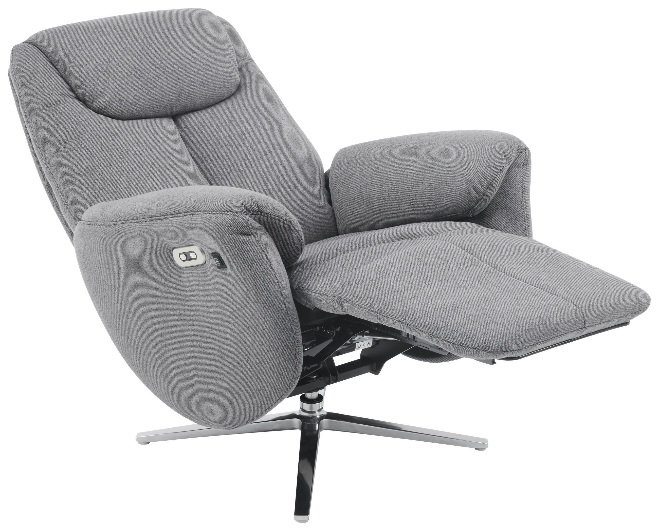 MASSAGESESSEL in Webstoff Grau  - Chromfarben/Grau, Design, Textil/Metall (79/110/85cm) - Livetastic