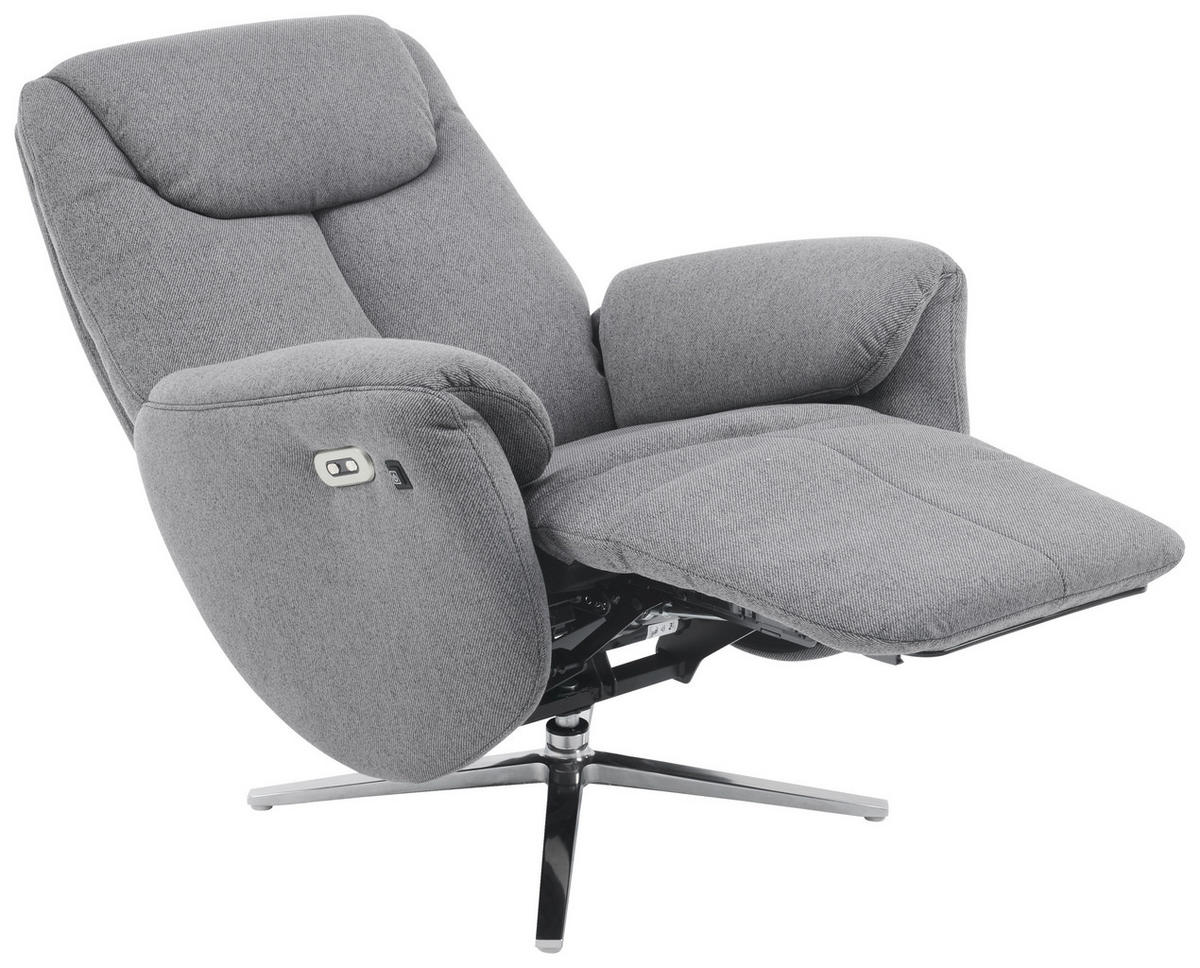 MASSAGESESSEL in Webstoff Grau  - Chromfarben/Grau, Design, Textil/Metall (79/110/85cm) - Livetastic