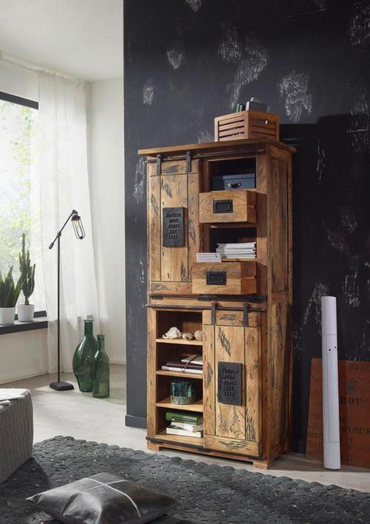 MEHRZWECKSCHRANK 80/175/45 cm  in Naturfarben  - Naturfarben, KONVENTIONELL, Holz/Metall (80/175/45cm) - Livetastic