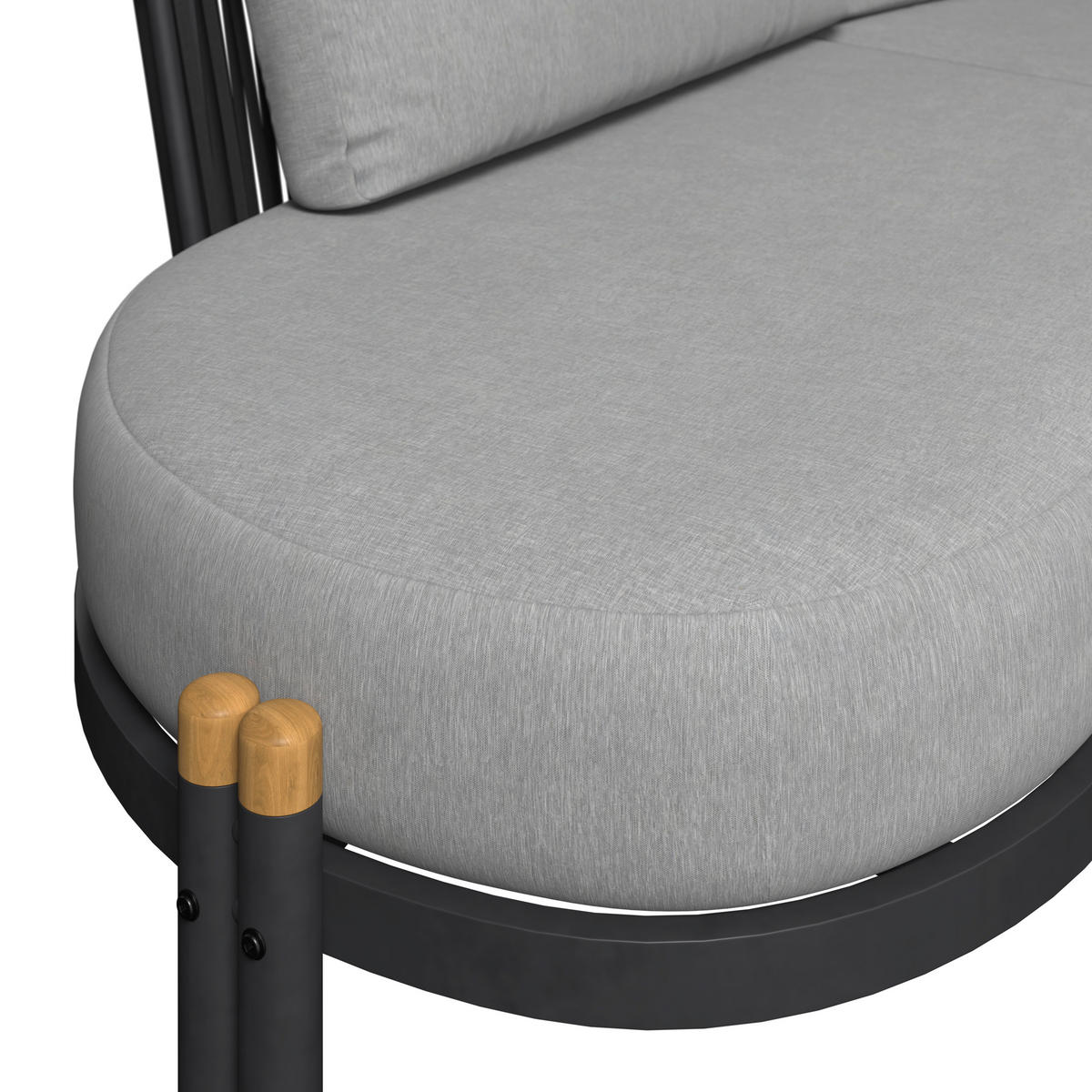 LOUNGE GARNITÚRA 3 részes   295/107/79 cm  - világosszürke/natúr színű, Design, fa/fém (295/107/79cm) - Ambia Garden