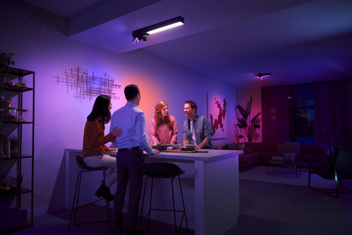 LED-DECKENLEUCHTE  78,20/12,70/8,50 cm   - Schwarz, Design, Metall (78,20/12,70/8,50cm) - Philips HUE