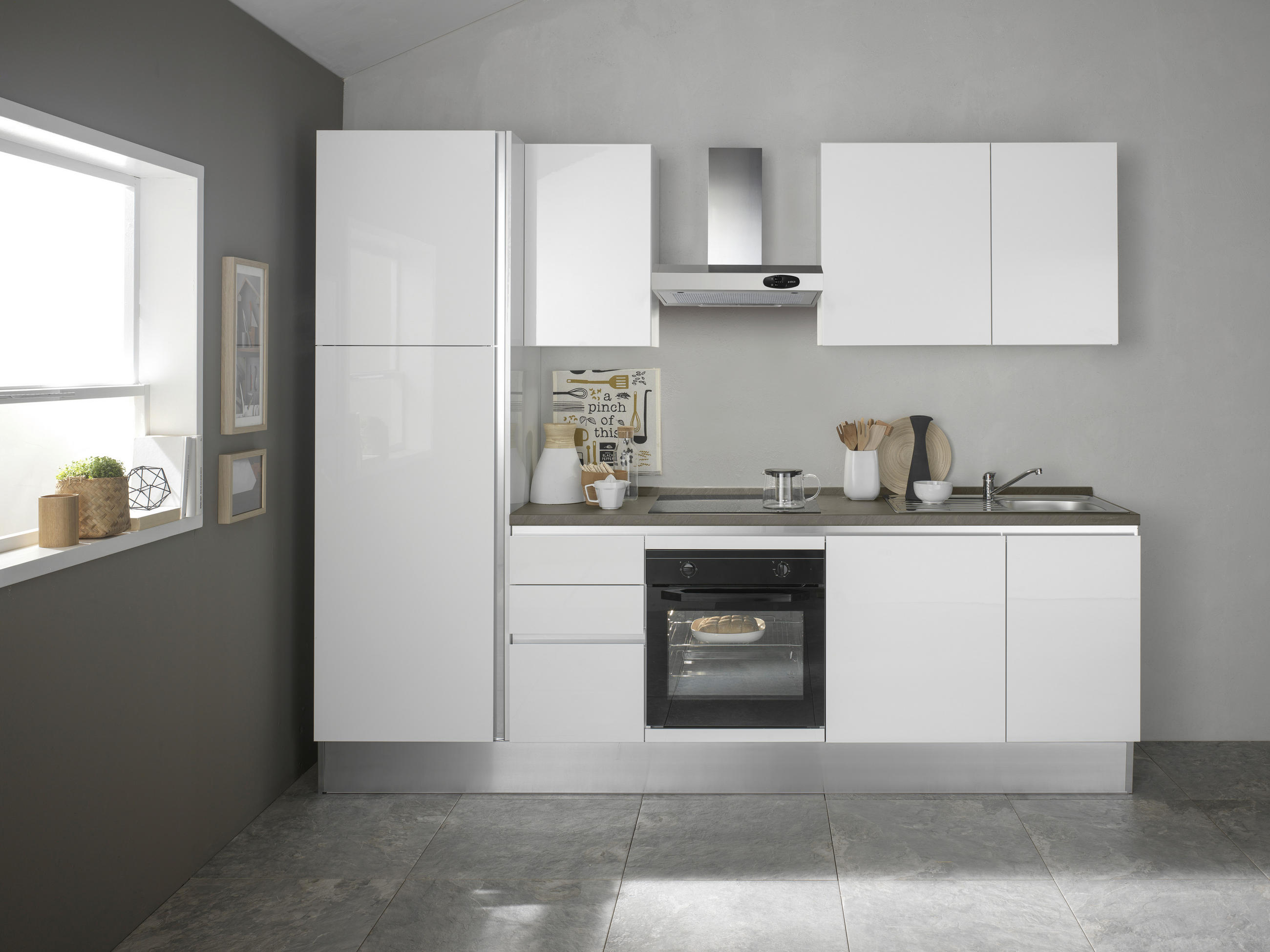 KUHINJSKI BLOK - bela, leseni material (275/222/60cm) - Italstyle