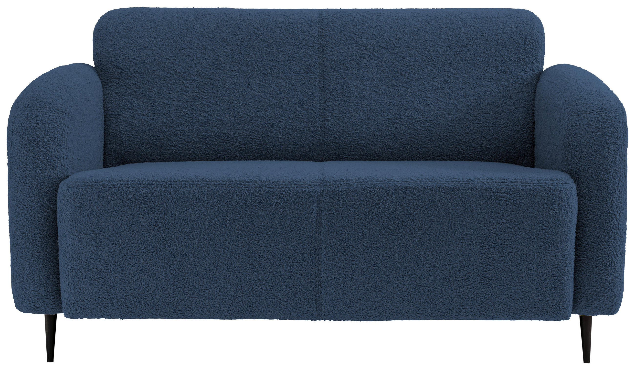 2-SITZER-SOFA Teddystoff Blau  - Blau/Schwarz, MODERN, Textil/Metall (140/76/90cm) - Livetastic