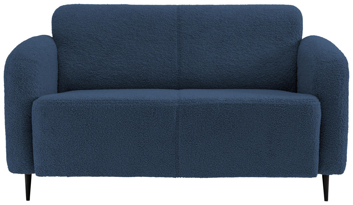 SITZGARNITUR Teddystoff Blau  - Blau/Schwarz, MODERN, Textil/Metall (180/76/90cm) - Livetastic