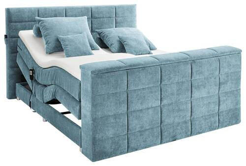 BOXSPRINGBETT 180/200 cm  in Blau  - Blau, KONVENTIONELL, Textil (180/200cm) - Carryhome