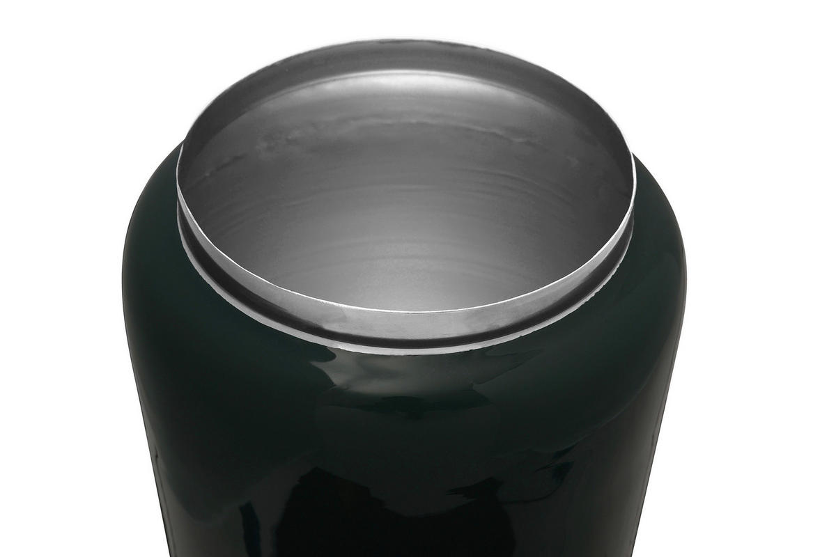 VASE  - Dunkelgrün/Silberfarben, Trend, Metall (14.5/14.5/20cm) - Kayoom