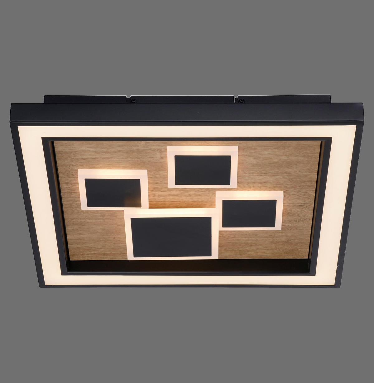 LED-DECKENLEUCHTE 48/48/7 cm   - Natur, Holz (48/48/7cm) - Paul Neuhaus