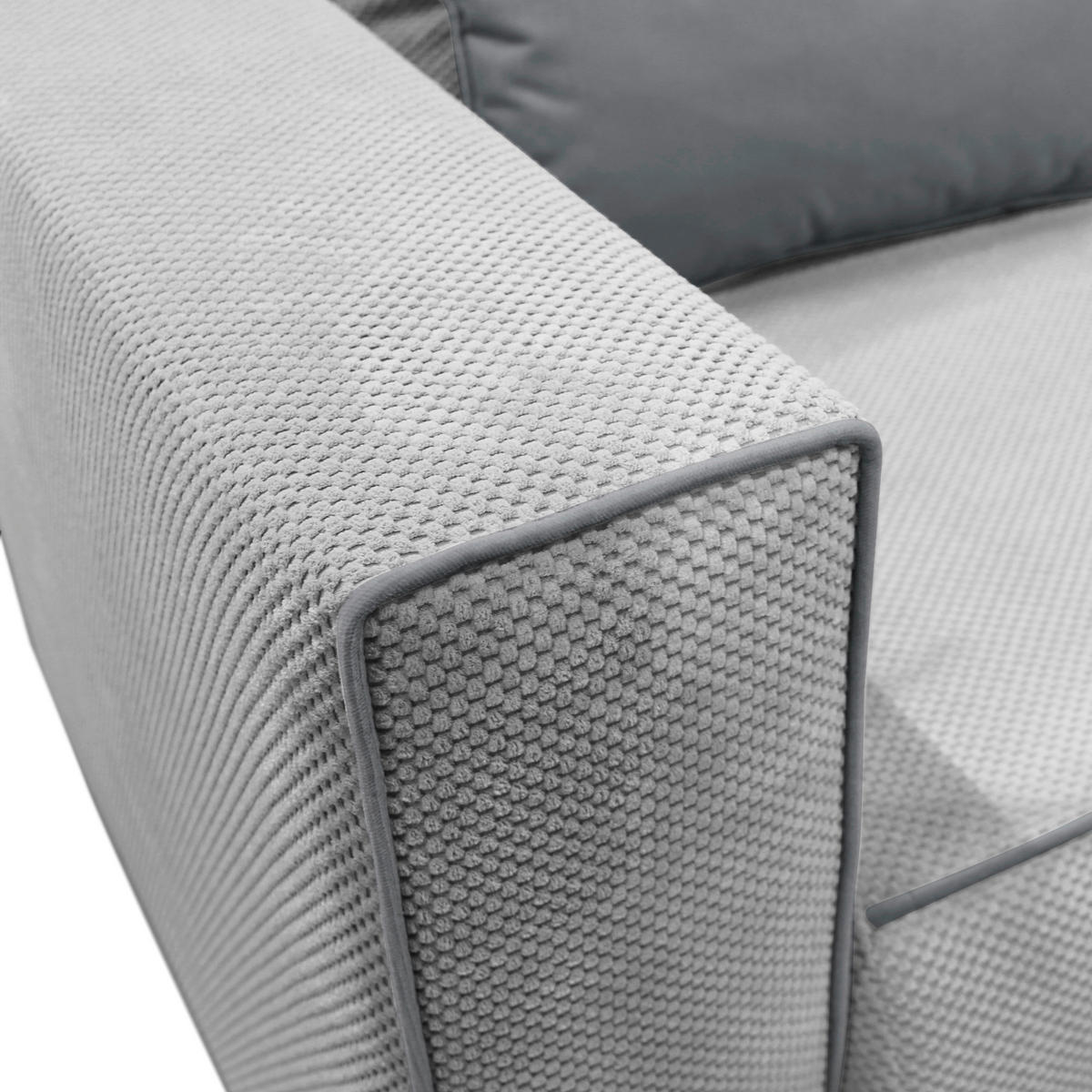 RÉCAMIERE in Plüsch Grau  - Schwarz/Grau, Design, Kunststoff/Textil (168/73/99cm) - MID.YOU
