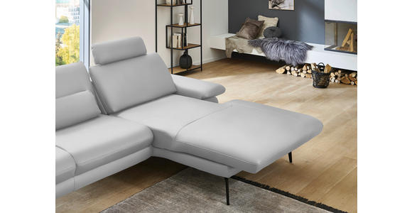 ECKSOFA in Echtleder Weiß 310/180 cm - Schwarz/Weiß, Design, Leder/Metall (310/180cm) - Dieter Knoll