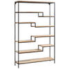 REGAL Akazie Hartholz Naturfarben, Schwarz  - Schwarz/Naturfarben, Design, Holz/Metall (120/190/30cm) - Carryhome