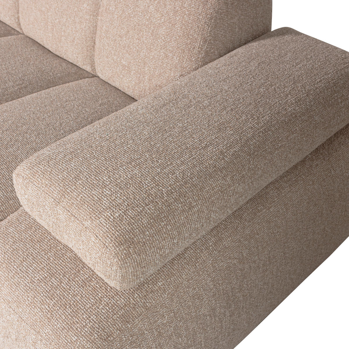 ECKSOFA Mojo Beige Bouclé  - Beige/Schwarz, Design, Kunststoff/Textil (160/284cm) - Livetastic