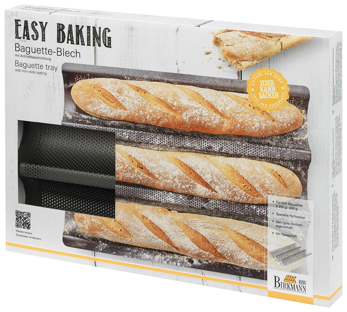 BAGUETTE-BLECH - Schwarz, KONVENTIONELL, Metall (28/38,5/4cm) - Birkmann