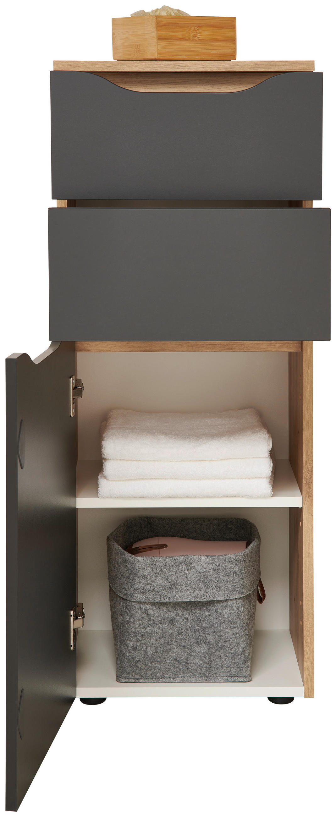 UNTERSCHRANK 40/102/30 cm   - Eichefarben/Anthrazit, MODERN, Holzwerkstoff/Kunststoff (40/102/30cm) - MID.YOU