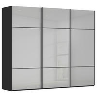 SCHWEBETÜRENSCHRANK 242/223/68 cm,  in Schwarz, Grau, 3 Tür(en)  - Schwarz/Grau, KONVENTIONELL, Glas/Holzwerkstoff (242/223/68cm) - Novel