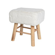 HOCKER - Naturfarben/Weiß, Trend, Holz/Textil (37/27/42cm) - Ambia Home
