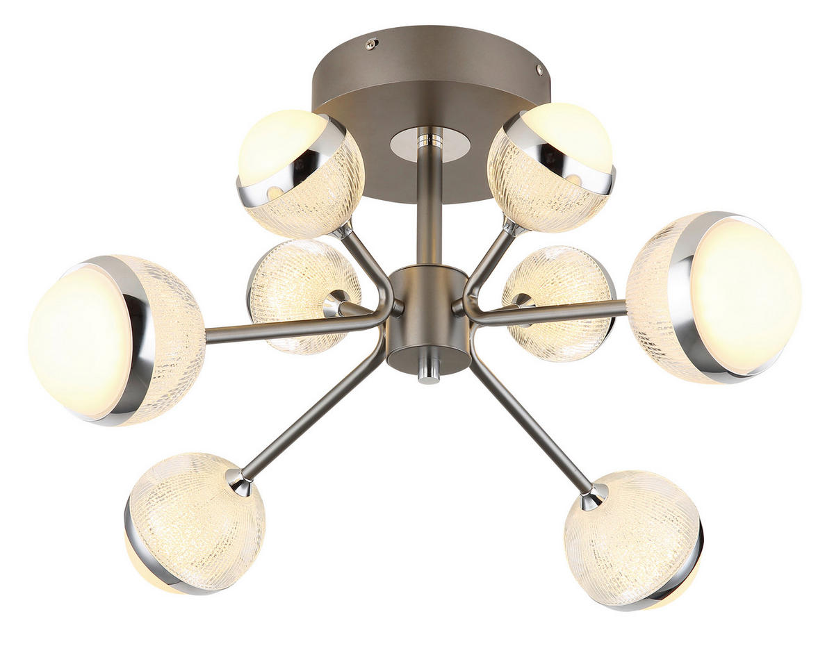 LED-DECKENLEUCHTE 56 W  61/29 cm    - Klar/Titanfarben, Konventionell, Kunststoff/Metall (61/29cm) - Globo