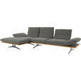 ECKSOFA in Flachgewebe Grau  - Schwarz/Grau, Design, Holz/Textil (159/314cm) - Dieter Knoll