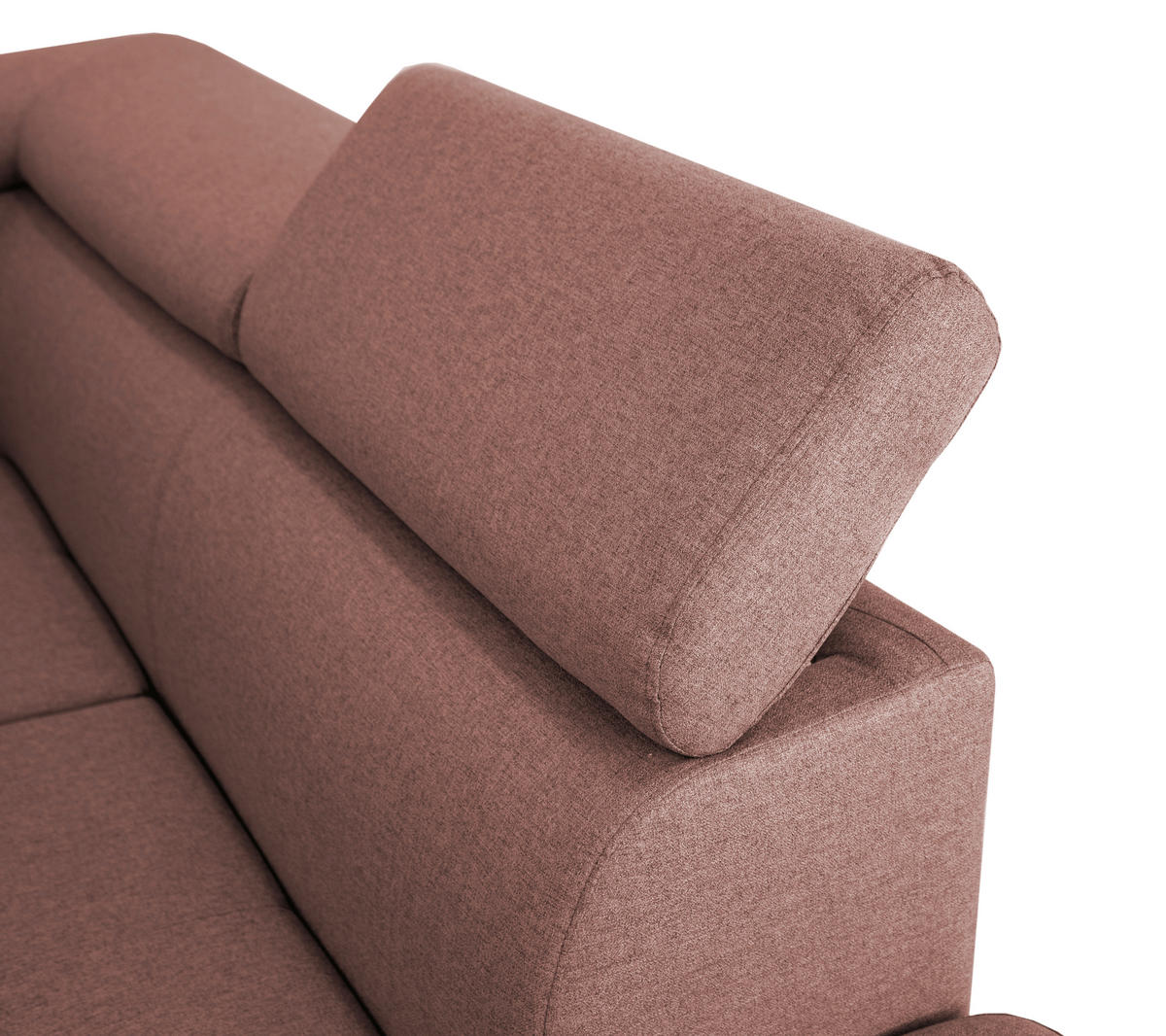 ECKSOFA in Webstoff Hellrot  - Hellrot/Silberfarben, Design, Textil/Metall (257/226cm) - Xora