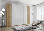 DREHTÜRENSCHRANK 300/236/58 cm 6-türig  - Schieferfarben/Eiche Bianco, KONVENTIONELL, Glas/Holzwerkstoff (300/236/58cm) - Dieter Knoll