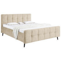 POLSTERBETT 180/200 cm  in Creme  - Creme/Schwarz, Basics, Holz/Holzwerkstoff (180/200cm) - MID.YOU