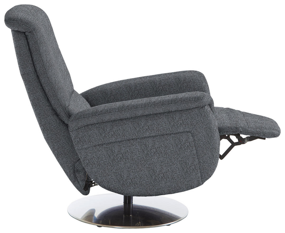 RELAXSESSEL Textil Anthrazit  - Edelstahlfarben/Anthrazit, Konventionell, Textil/Metall (79/112/94cm) - Beldomo Premium