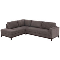 ECKSOFA Grau Webstoff  - Braun/Grau, Basics, Holz/Textil (210/278cm) - MID.YOU