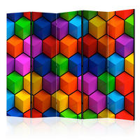 PARAVENT mit 5  Flügel - Multicolor, Basics, Holz/Textil (225/172/3cm) - artgeist