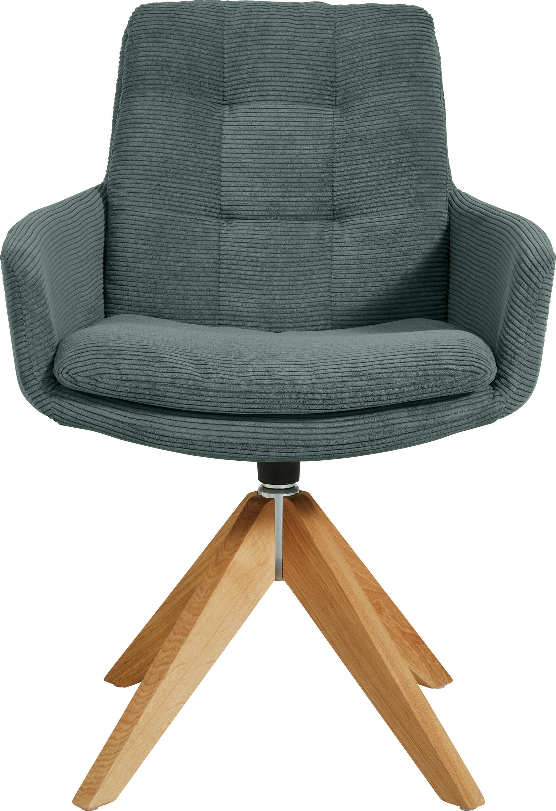 ARMLEHNSTUHL  in Cord  - Eichefarben/Grün, Design, Holz/Textil (63/90/69cm) - Johann Jakob