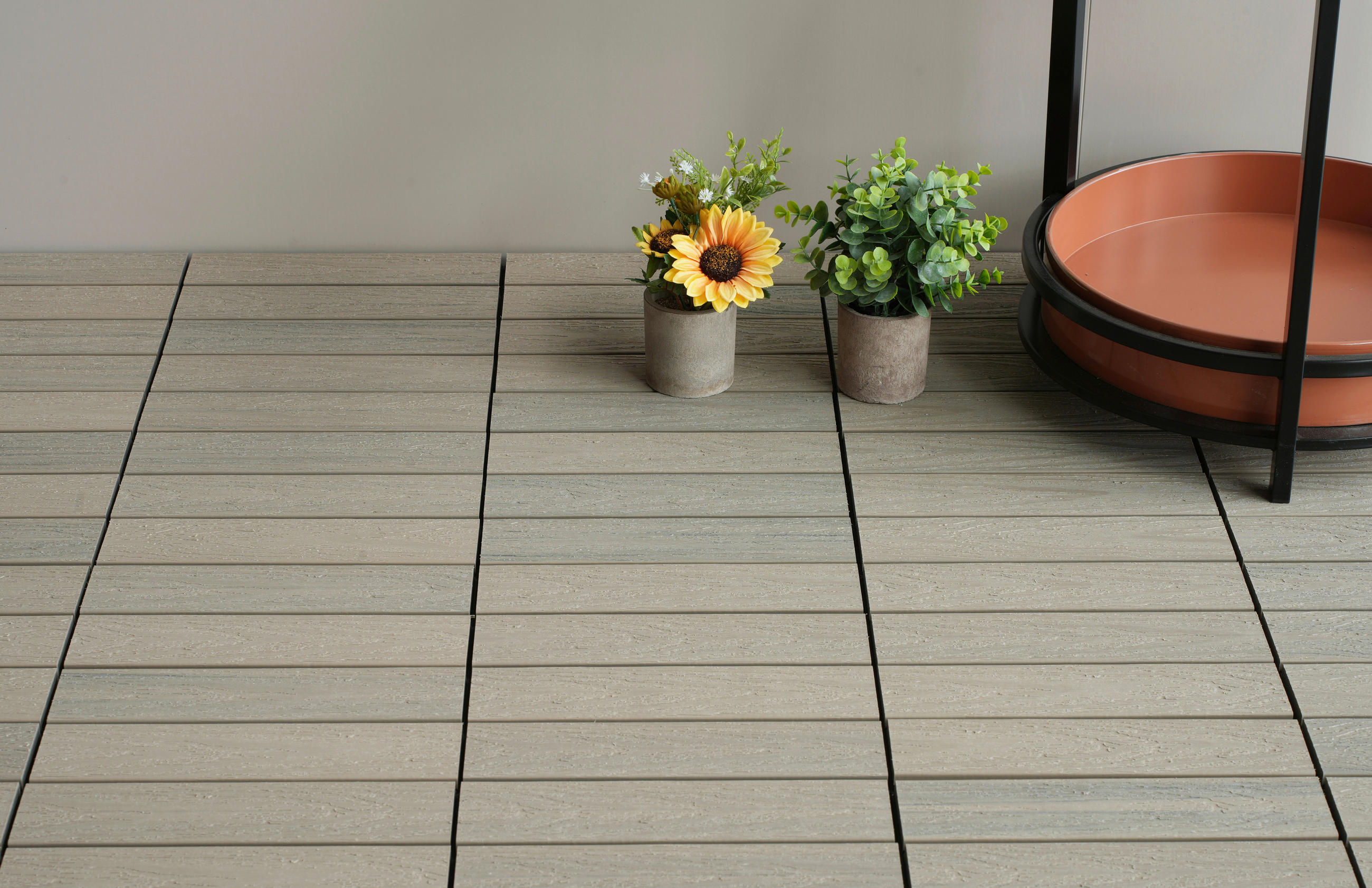 TERRASSENFLIESE Grau, Silberfarben 11 Stück  - Silberfarben/Grau, KONVENTIONELL, Holzwerkstoff (30/30/2,4cm) - Ambia Garden