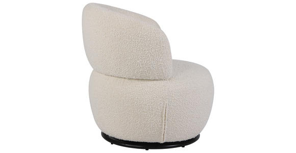 SESSEL in Bouclé Weiß  - Schwarz/Weiß, Design, Textil/Metall (73.5/72.5/71.5cm) - Xora