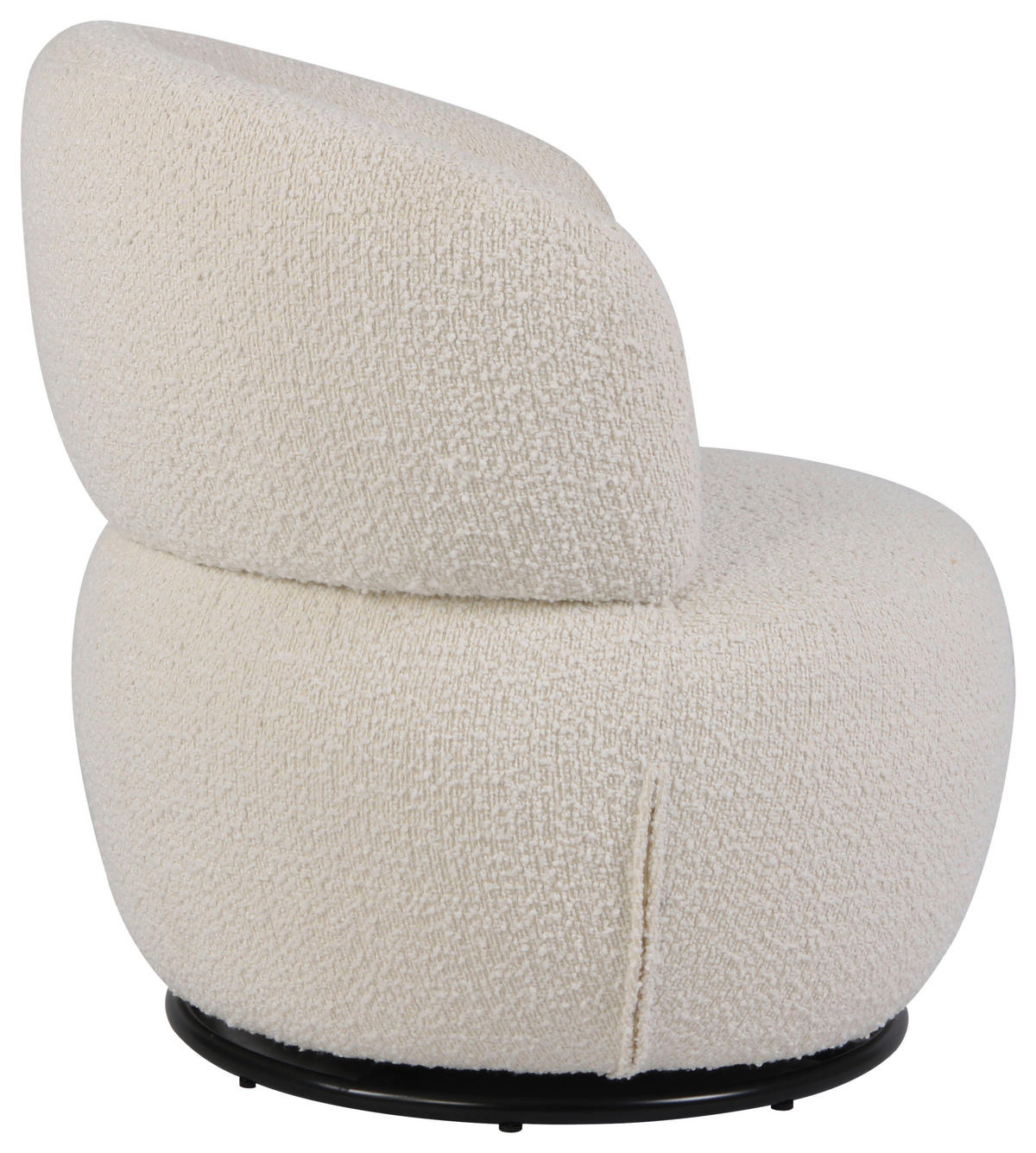 SESSEL in Bouclé Weiß  - Schwarz/Weiß, Design, Textil/Metall (73.5/72.5/71.5cm) - Xora