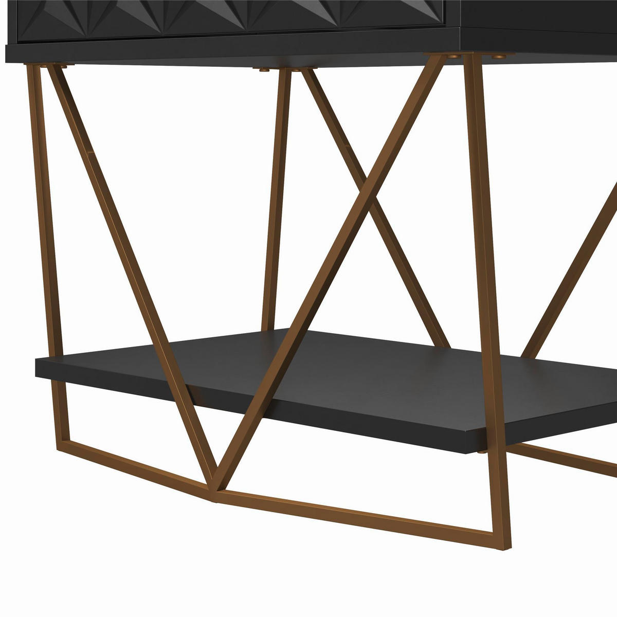 BEISTELLTISCH in Metall, Holzwerkstoff  - Goldfarben/Schwarz, Design, Holzwerkstoff/Metall (59/42/68cm) - MID.YOU