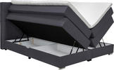 BOXSPRINGBETT 180/200 cm  in Schwarz  - Alufarben/Schwarz, KONVENTIONELL, Kunststoff/Textil (180/200cm) - Carryhome