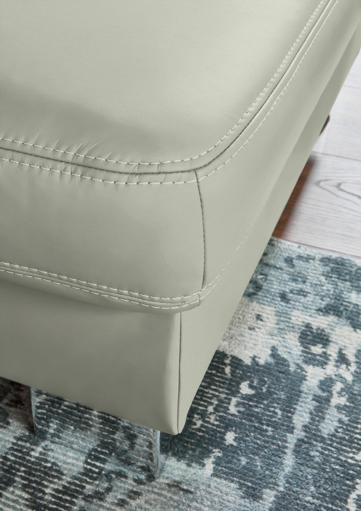 ECKSOFA  in Echtleder Silberfarben  248/235 cm  - Silberfarben/Alufarben, Design, Leder/Metall (248/235cm) - Beldomo Premium