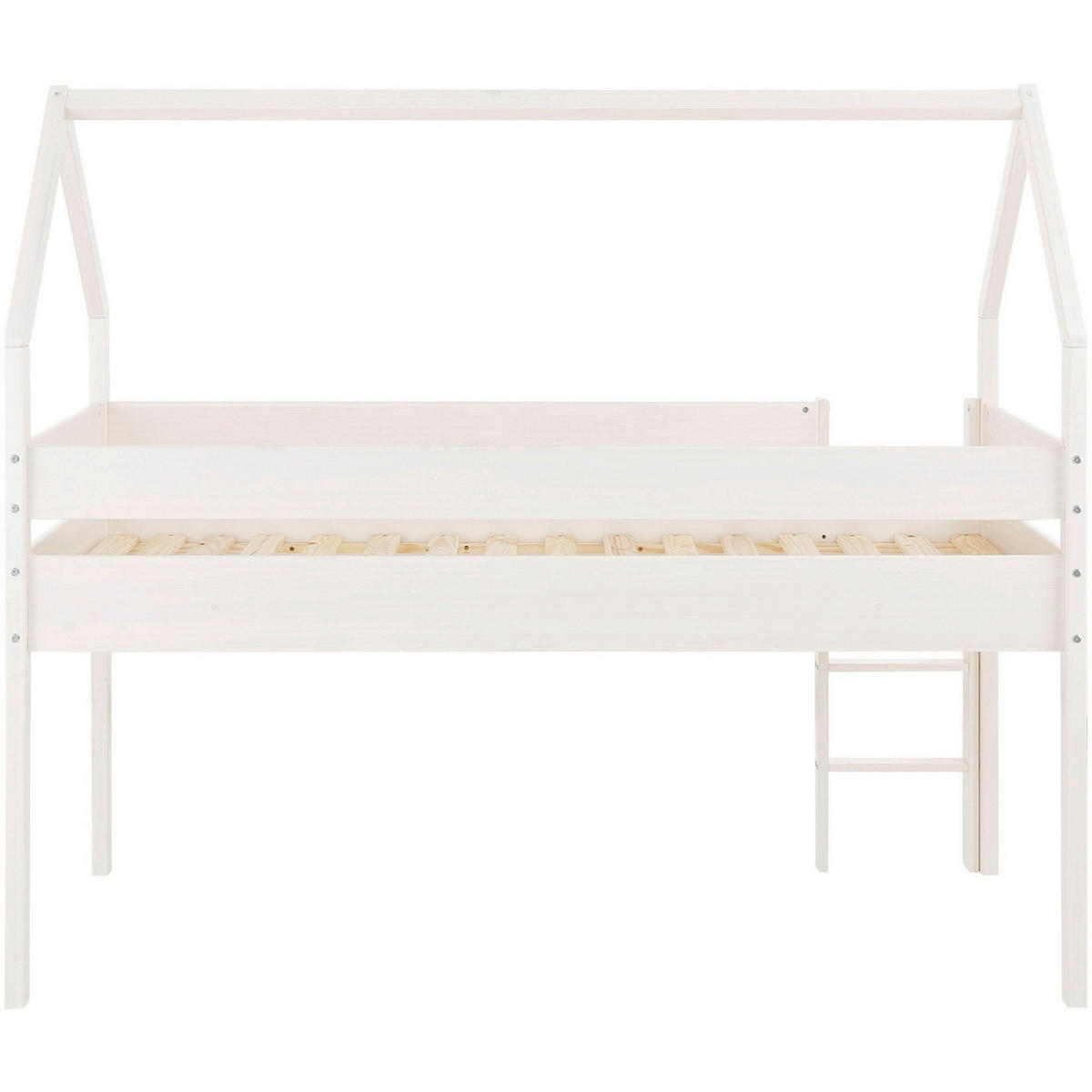 HAUSBETT Leiter, Lattenrost 90/200 cm  in Weiß  - Naturfarben/Weiß, MODERN, Holz (90/200cm) - MID.YOU