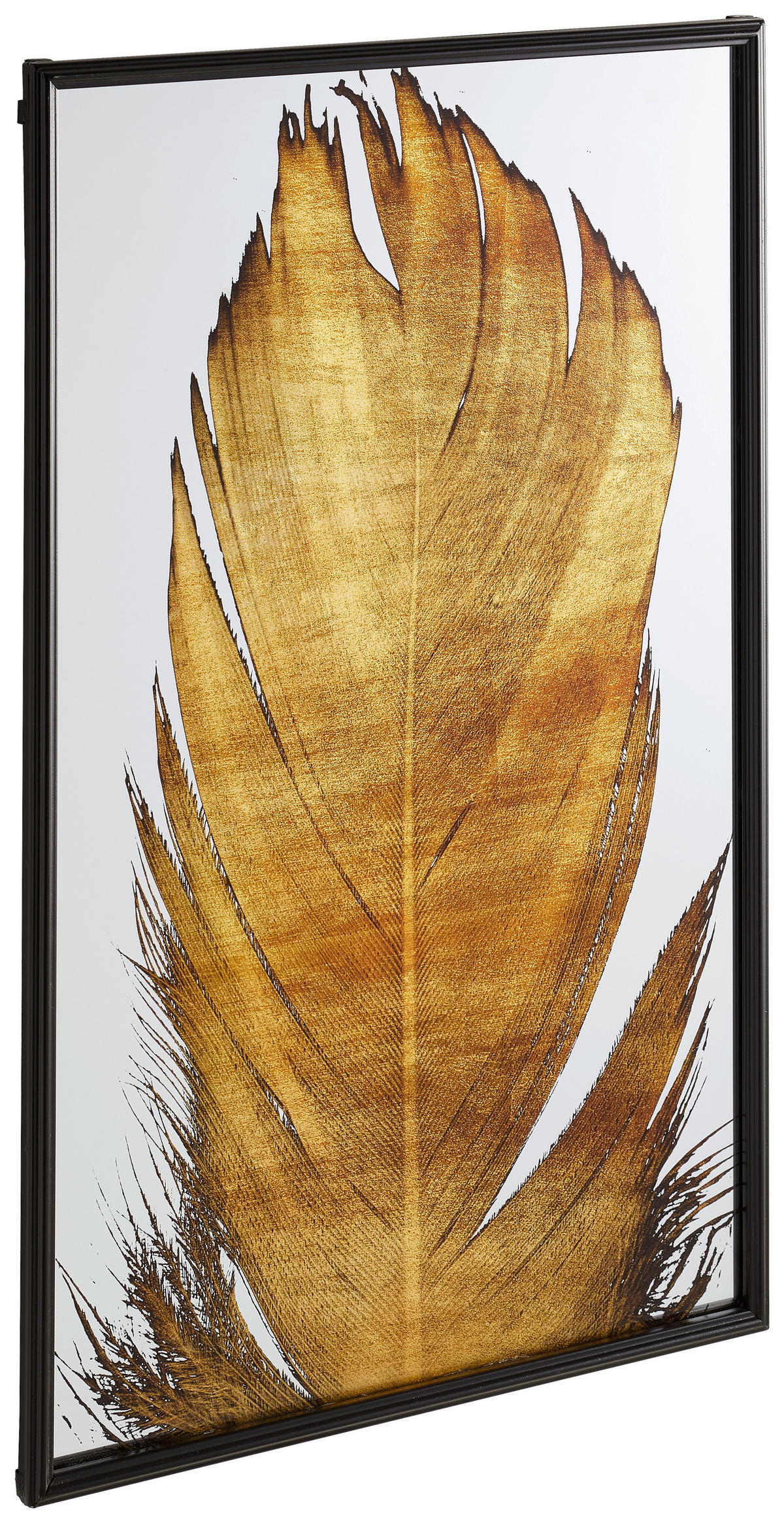 WANDPANEEL Schwarz, Goldfarben  - Goldfarben/Schwarz, Trend, Glas/Holzwerkstoff (60/100/2,5cm) - Ambia Home