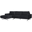 ECKSOFA in Webstoff Dunkelgrau  - Dunkelgrau/Schwarz, Design, Textil/Metall (172/320cm) - Valnatura