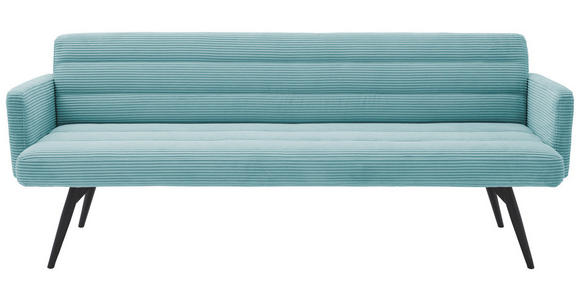 SITZBANK 216/86/68 cm Cord Petrol Metall - Petrol/Schwarz, Design, Textil/Metall (216/86/68cm) - Dieter Knoll